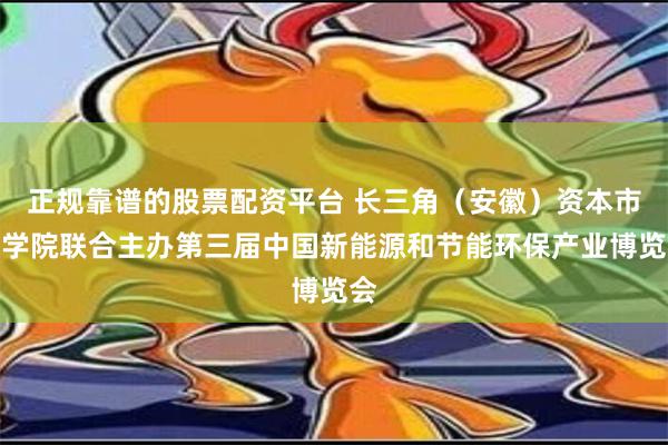 正规靠谱的股票配资平台 长三角（安徽）资本市场学院联合主办第三届中国新能源和节能环保产业博览会