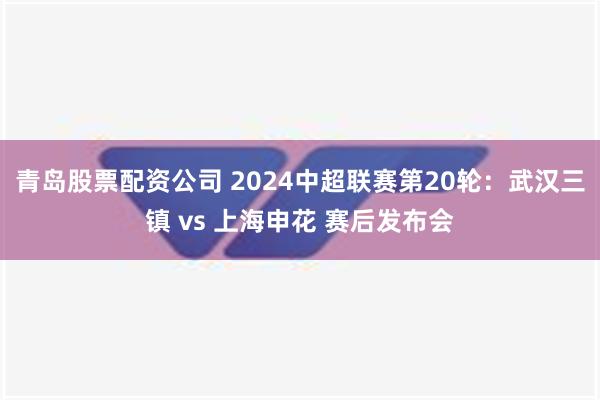 青岛股票配资公司 2024中超联赛第20轮：武汉三镇 vs 上海申花 赛后发布会